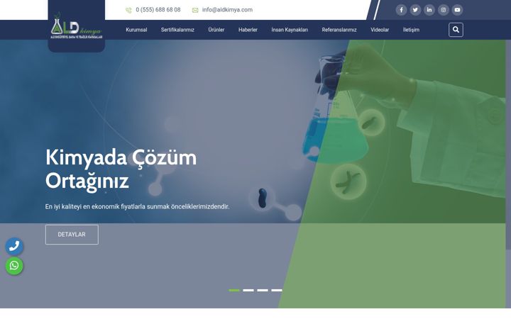 Screenshot of aldkimya.com
