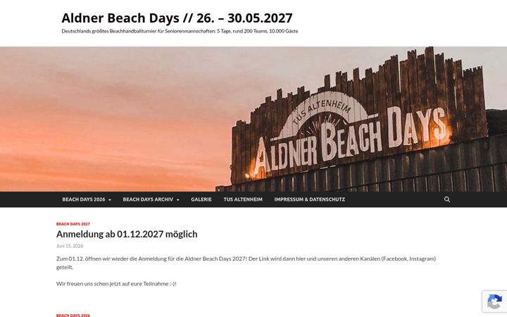 Screenshot von aldnerbeachdays.de