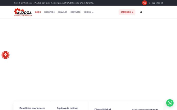 Screenshot stránky aldogamaquinaria.es