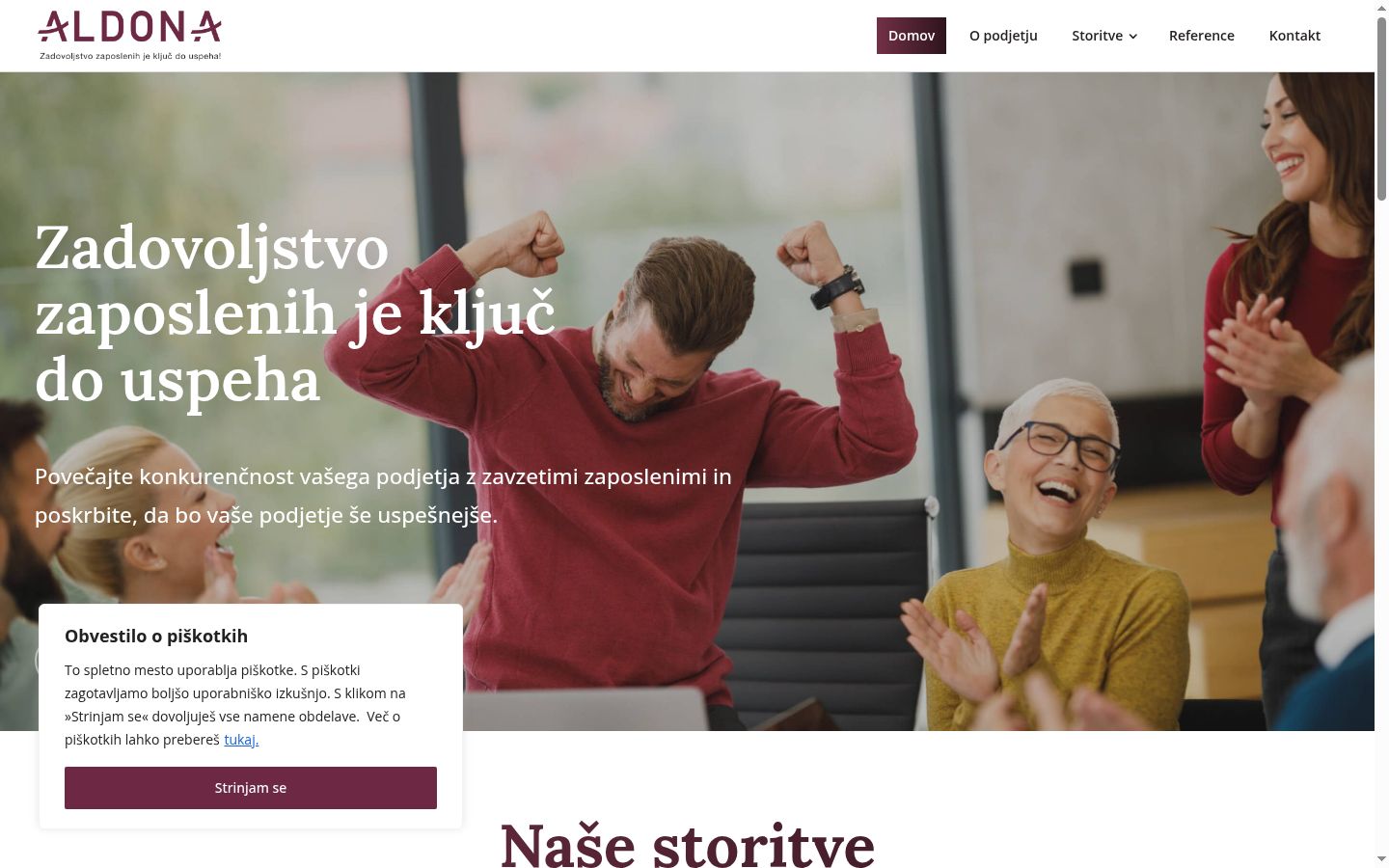 Skærmbillede af samtykkebanneret, som det blev vist før nogen interaktion