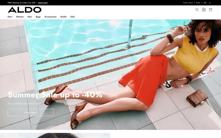 Screenshot of aldoshoes.gr