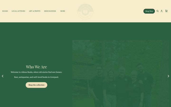 Screenshot of aldousbooks.co.uk