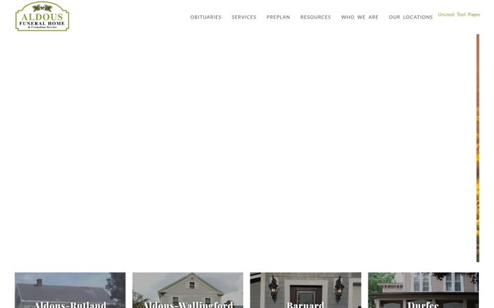 Screenshot of aldousfuneralhome.com