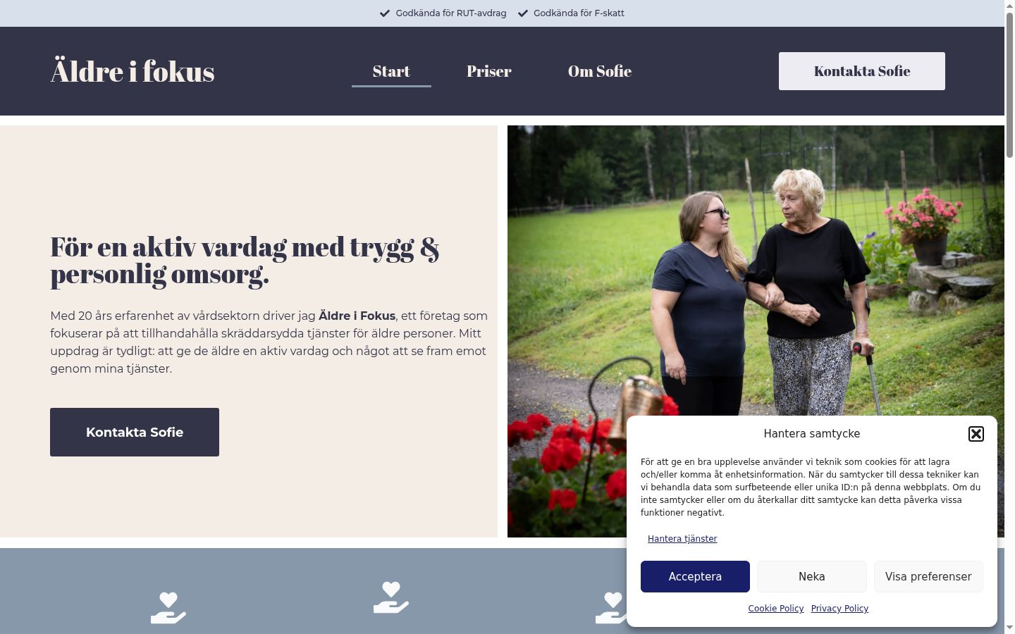 Ekrānuzņēmums ar piekrišanas baneri, kas tika rādīts pirms jebkādas mijiedarbības
