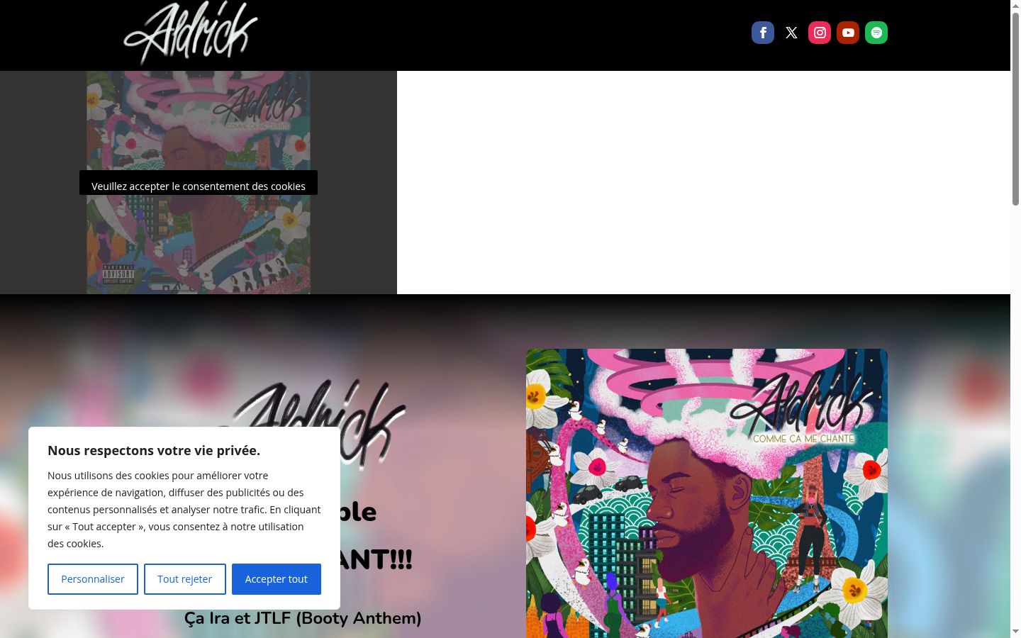 Screenshot van de toestemmingsbanner zoals getoond vóór enige interactie