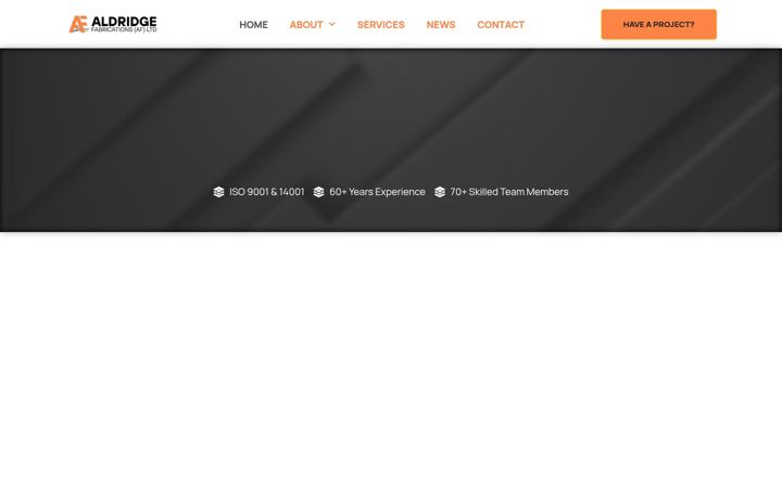 Screenshot of aldridge-fabrications.co.uk