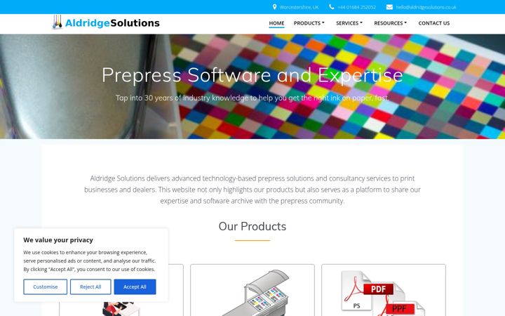 Screenshot of aldridgesolutions.co.uk