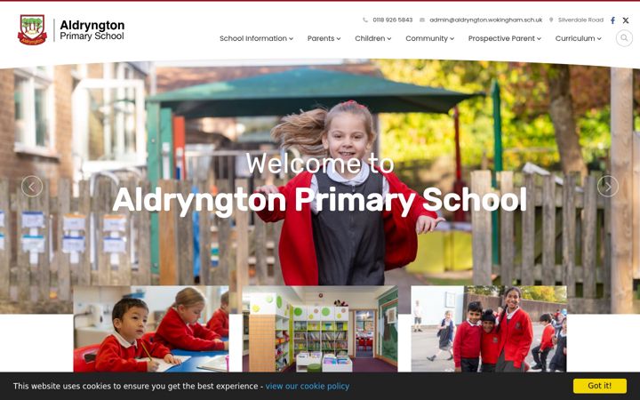 Screenshot of aldryngton.wokingham.sch.uk