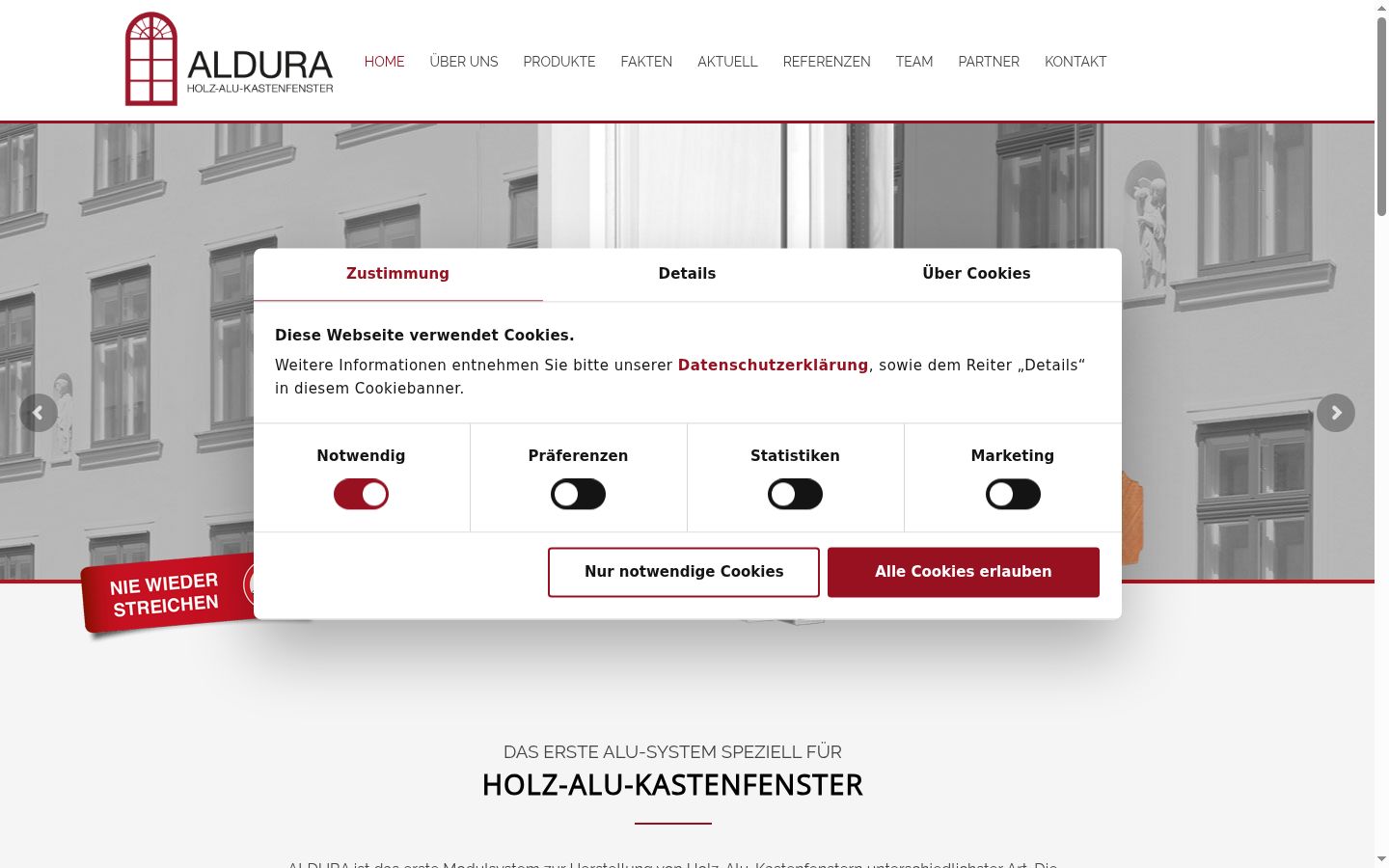 Ekrānuzņēmums ar piekrišanas baneri, kas tika rādīts pirms jebkādas mijiedarbības