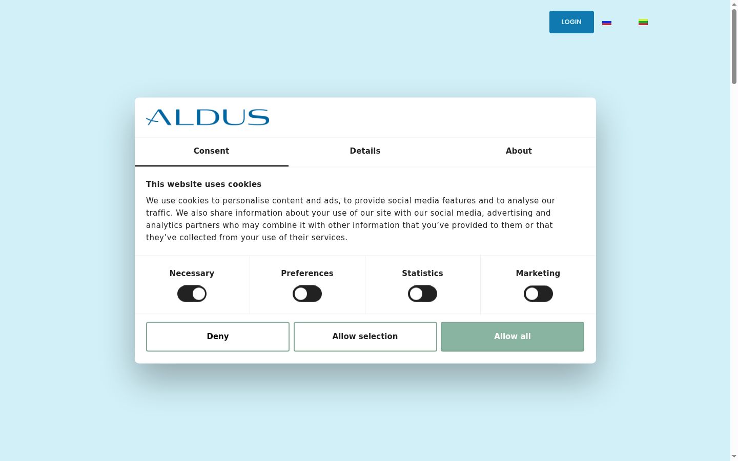 Screenshot of the consent banner shown before any interaction