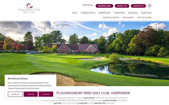 Screenshot of aldwickburyparkgolfclub.co.uk