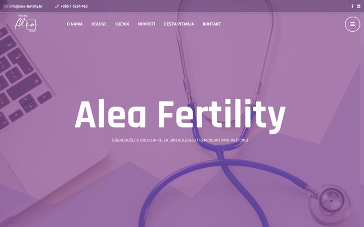 Screenshot of alea-fertility.hr