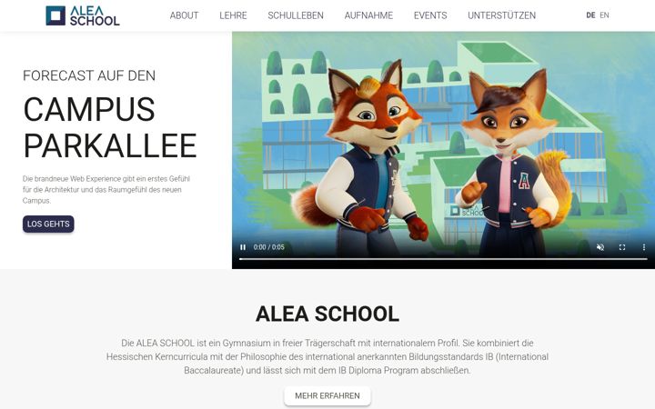 Screenshot of alea.school