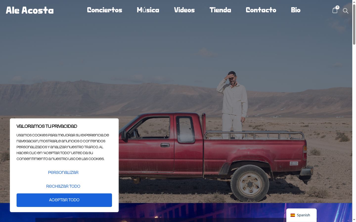 Screenshot del banner di consenso mostrato prima di qualsiasi interazione