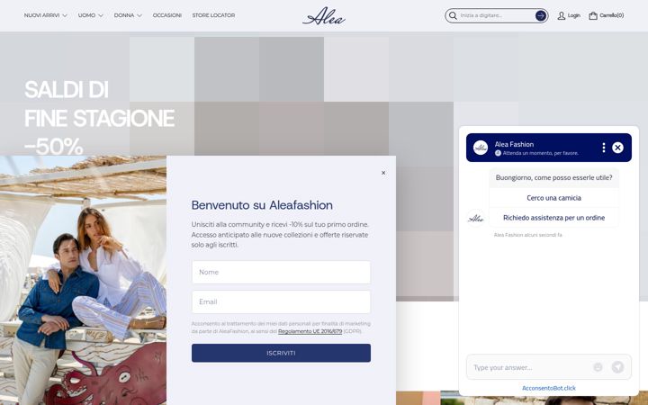 Screenshot του aleafashion.com
