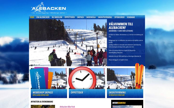 Screenshot of alebacken.nu