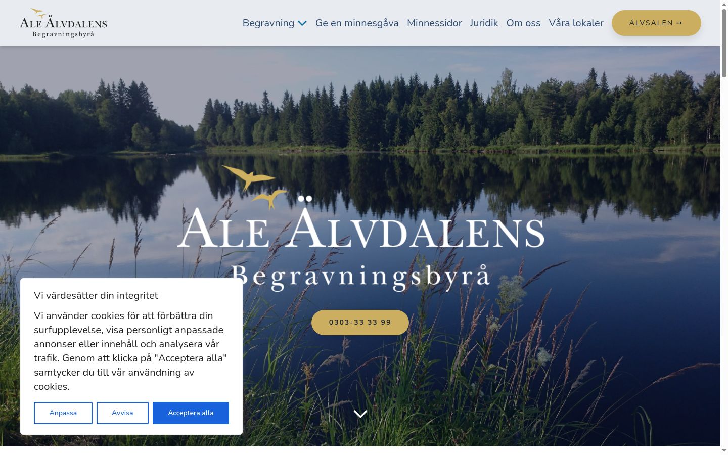 Skærmbillede af samtykkebanneret, som det blev vist før nogen interaktion