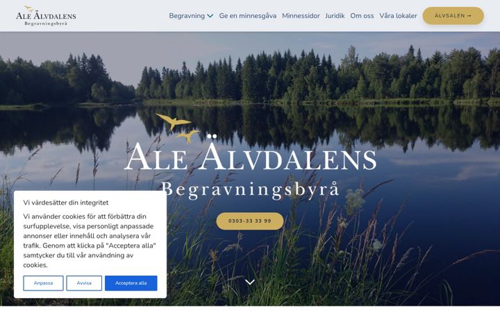 Screenshot of alebegravning.se