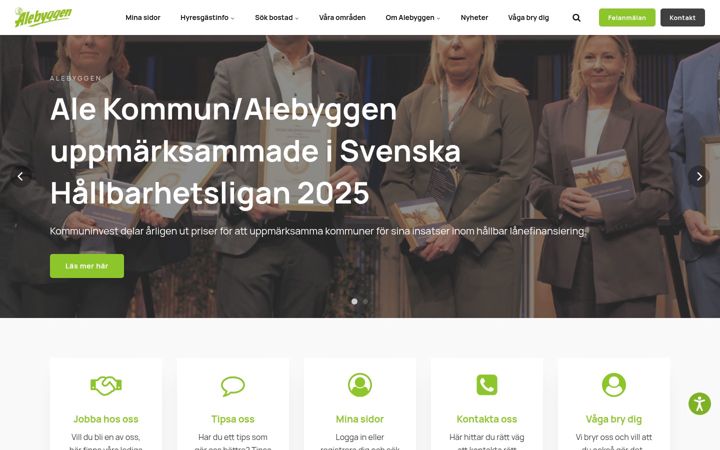 Screenshot of alebyggen.se