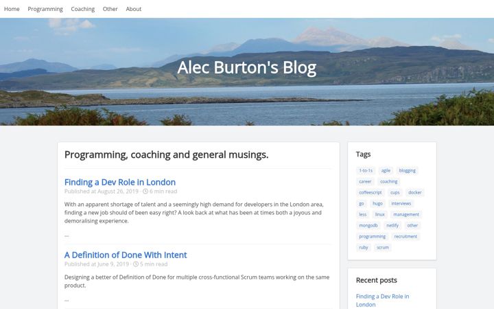 Screenshot of alecburton.co.uk