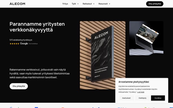 Screenshot of alecom.fi