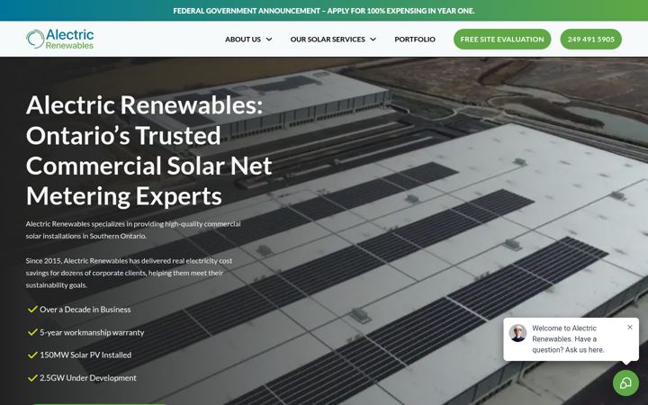 Screenshot of alectricrenewables.com