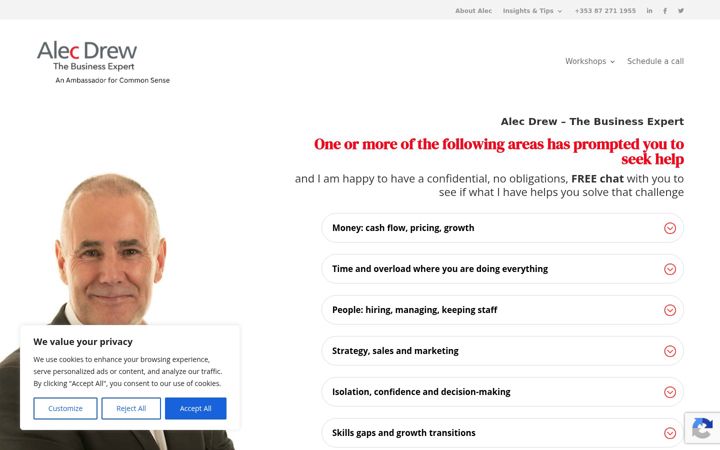Screenshot ta' alecwdrew.com