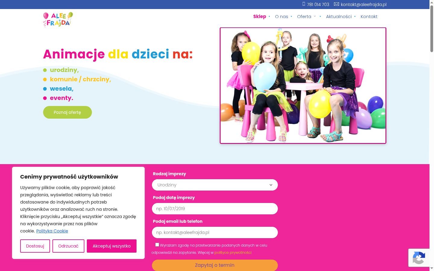 Screenshot of the consent banner shown before any interaction