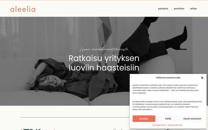 Screenshot of aleeliadesigns.fi