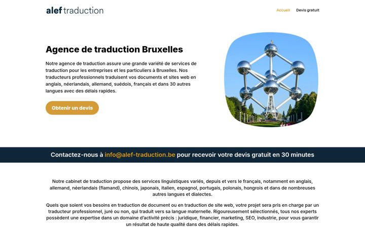 Screenshot of alef-traduction.be