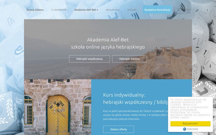 Screenshot of alefbet.edu.pl