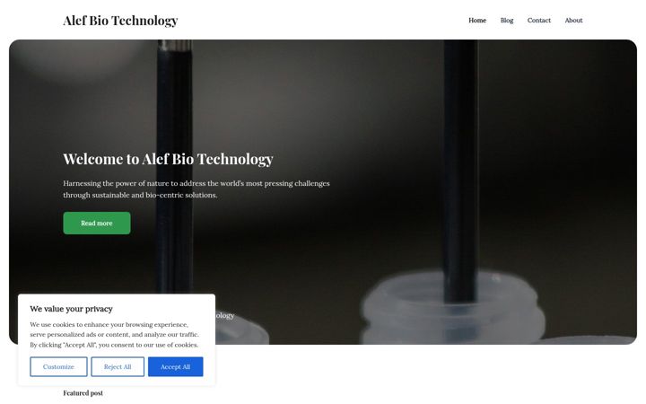 Screenshot of alefbiotechnology.com