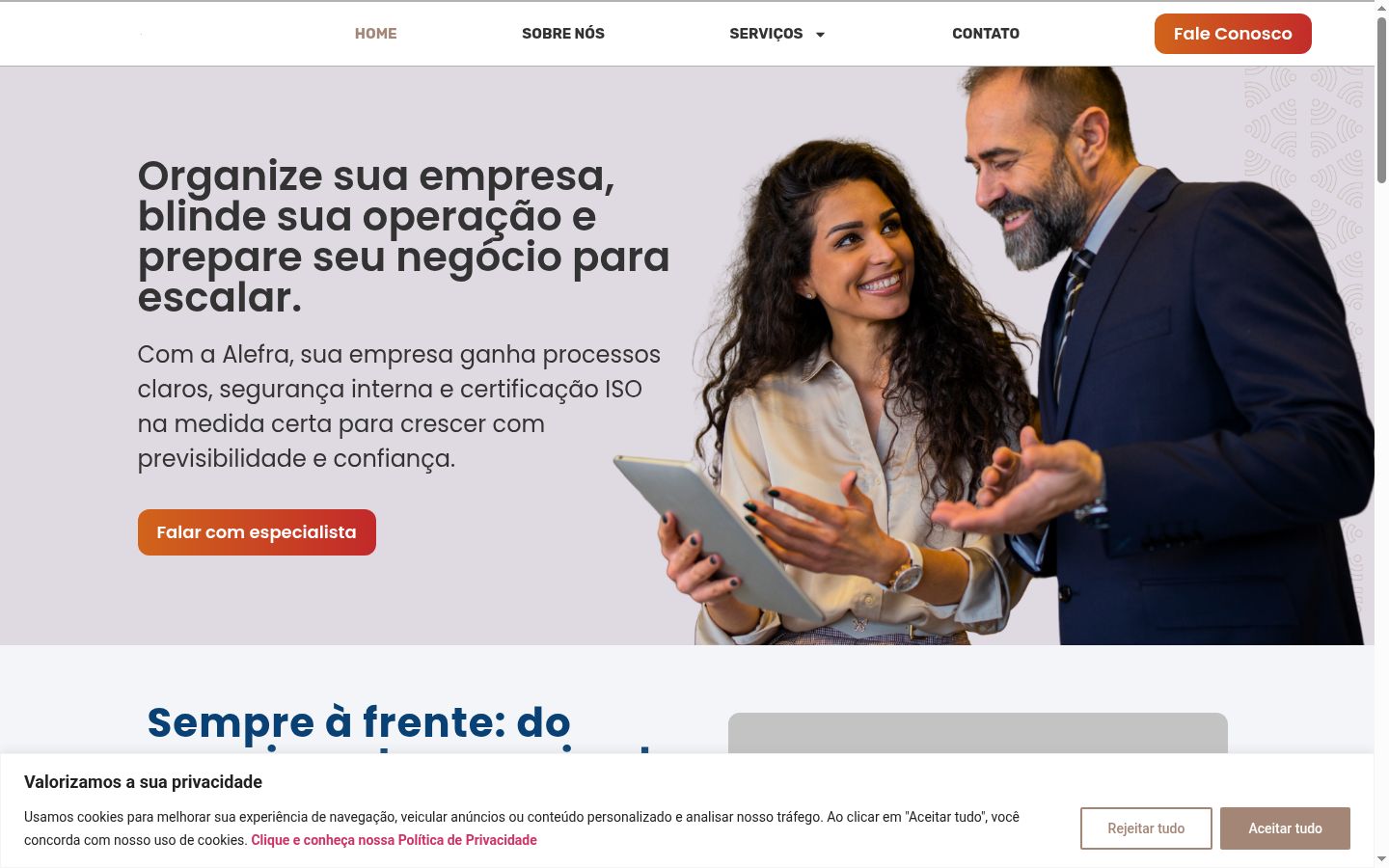 Capture d'écran de la bannière de consentement affichée avant toute interaction