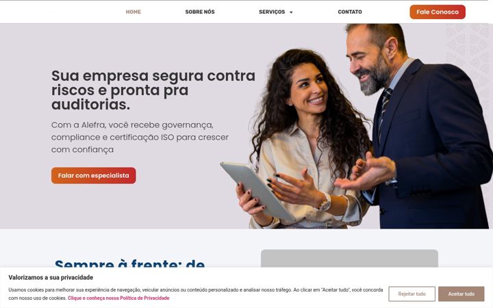 Ekrānuzņēmums no alefra.com.br