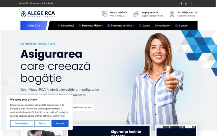 Screenshot of alege-rca.ro