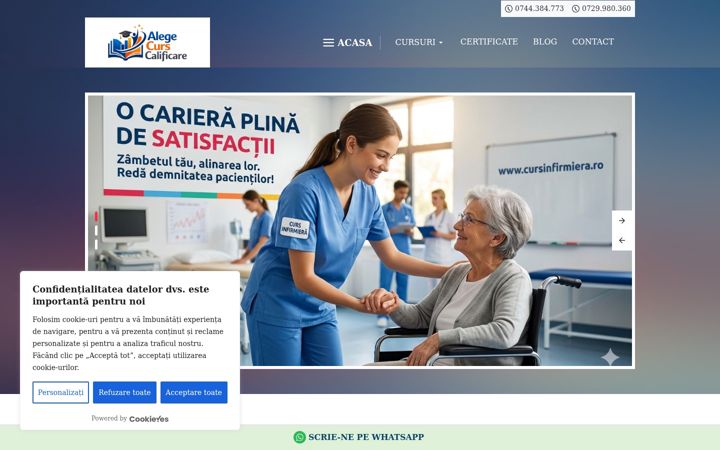 Screenshot of alegecurscalificare.ro