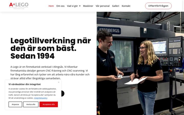 Screenshot of alego.se