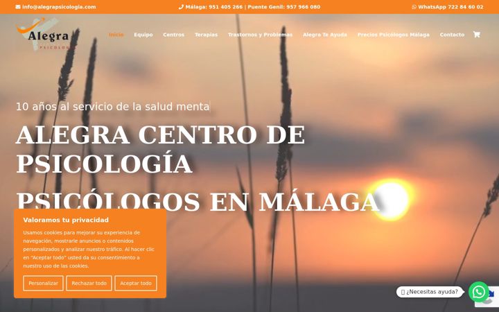 Ekrano kopija alegrapsicologosmalaga.es