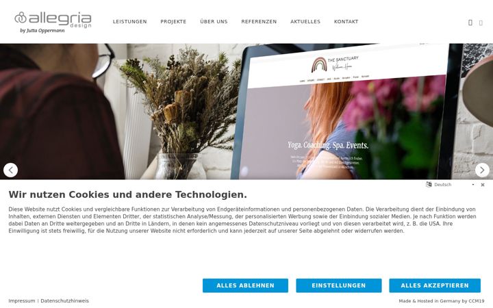 Screenshot of alegriadesign.de