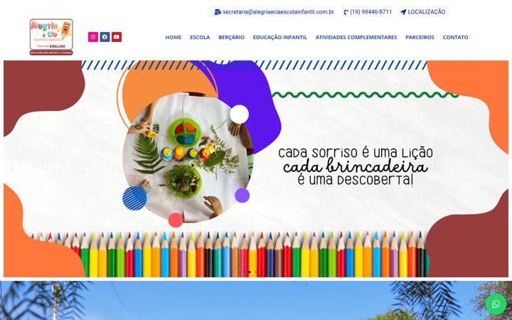 Screenshot of alegriaeciaescolainfantil.com.br