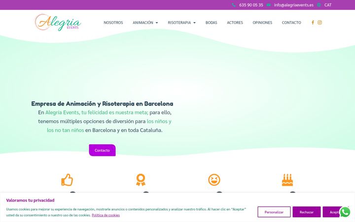 Screenshot of alegriaevents.es