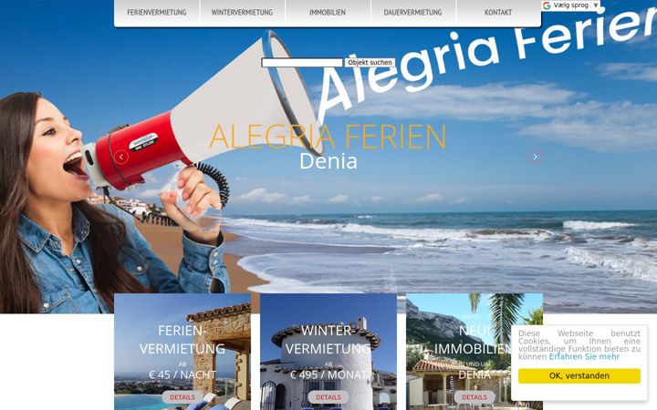 Screenshot of alegriaferien.com
