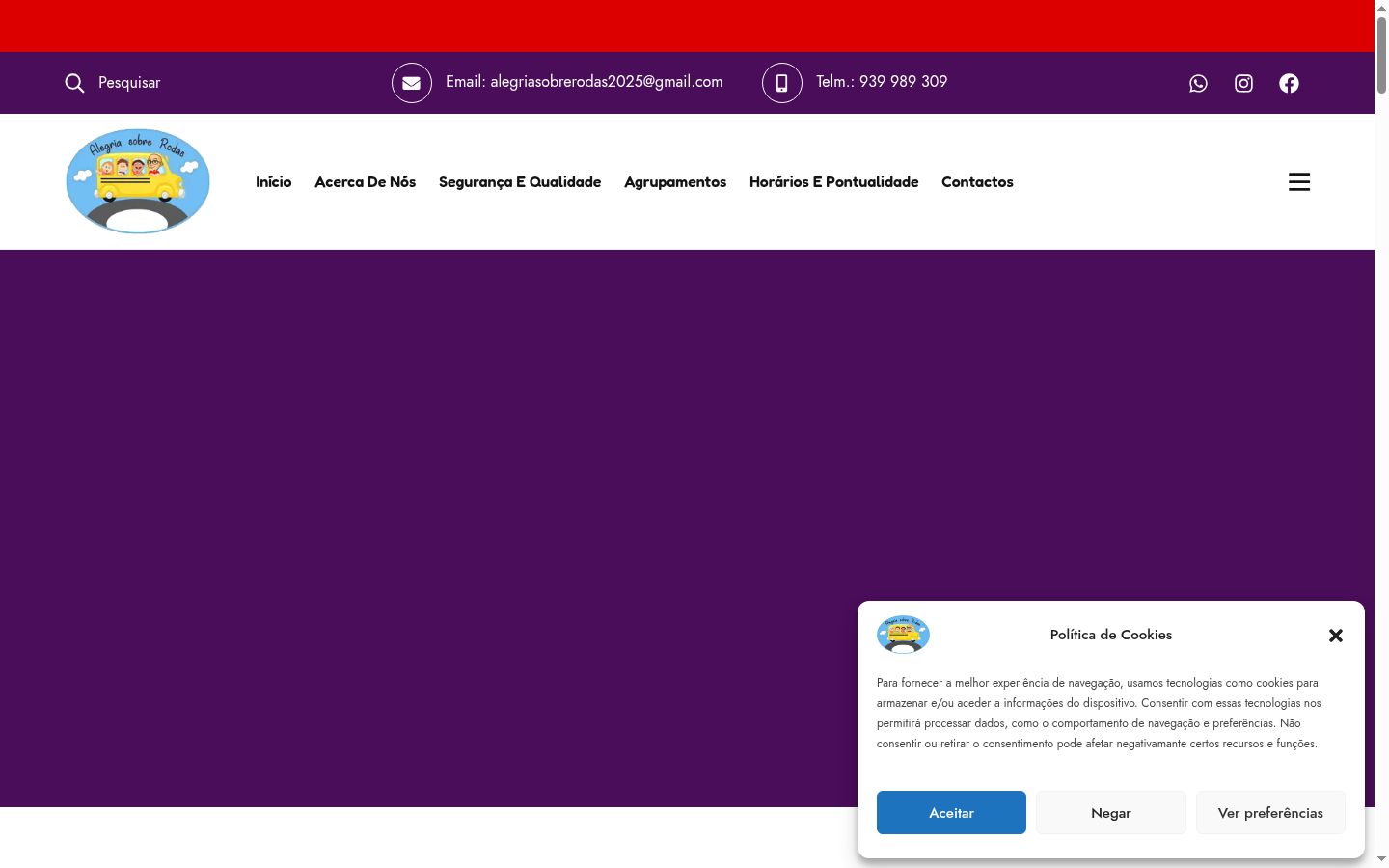 Capture d'écran de la bannière de consentement affichée avant toute interaction