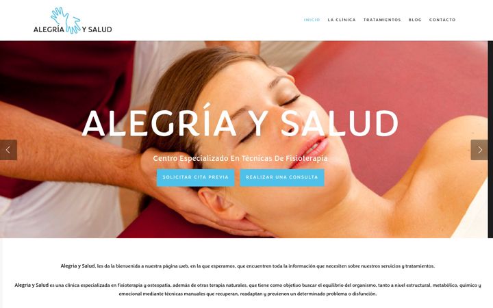 Screenshot of alegriaysalud.es