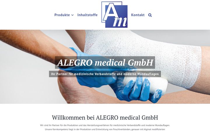 Skärmbild av alegromedical.de