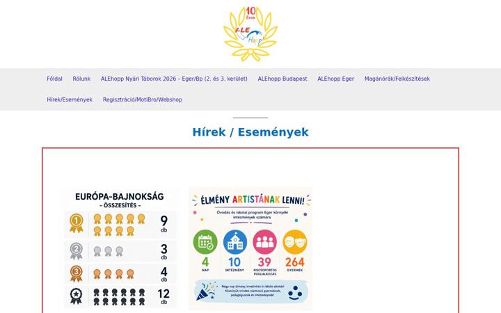 Screenshot of alehopp.hu