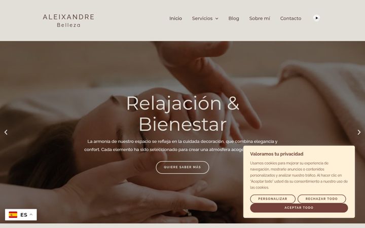 Screenshot of aleixandrebelleza.es