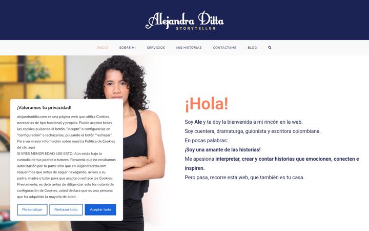 Skjermbilde av alejandraditta.com