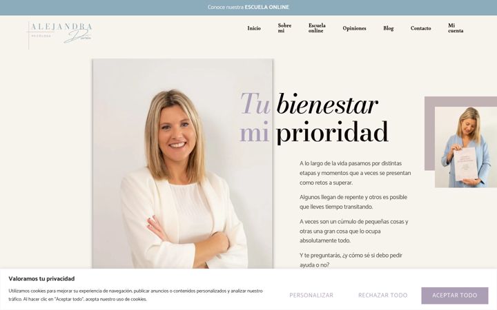 Screenshot of alejandraduranpsicologa.com