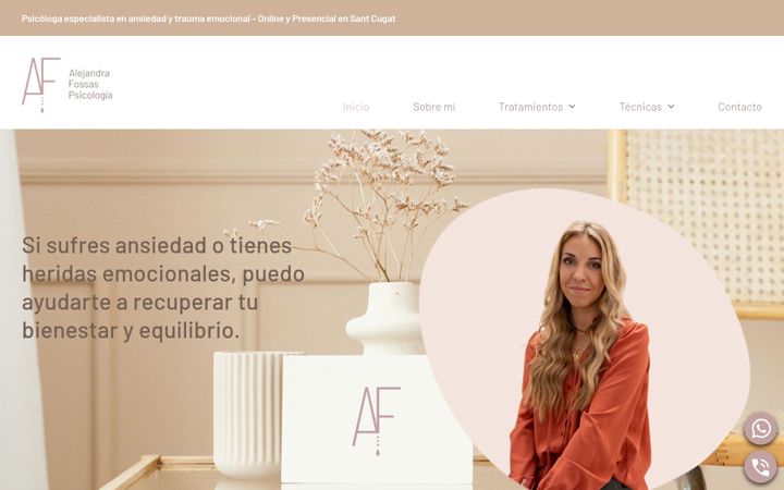 Captură de ecran a alejandrafossaspsicologia.es